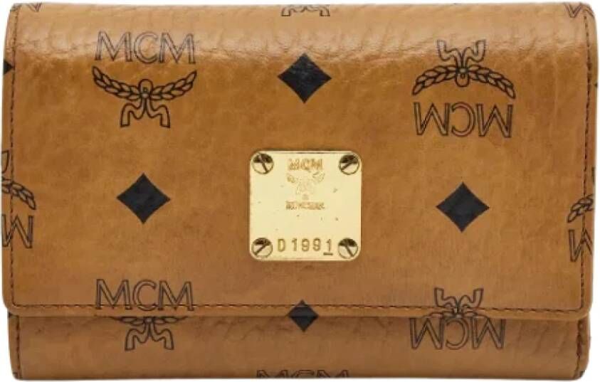 MCM Pre-owned Coated canvas wallets Bruin Dames