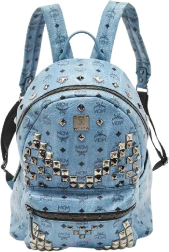 MCM Pre-owned Leather backpacks Blauw Dames