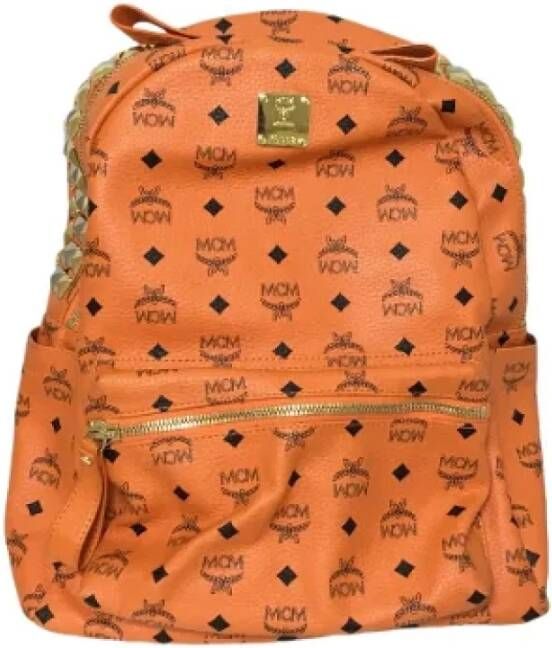 MCM Pre-owned Leather backpacks Oranje Dames