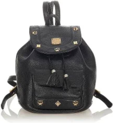 MCM Pre-owned Leather backpacks Zwart Dames