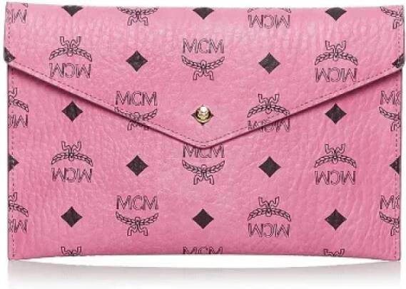 MCM Pre-owned Leather clutches Roze Dames