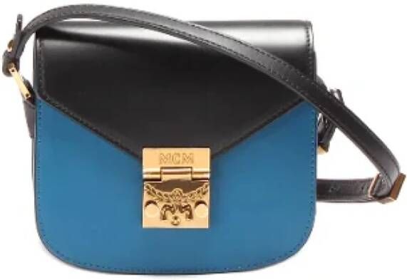 MCM Pre-owned Leather crossbody-bags Blauw Dames