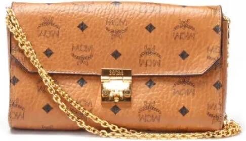 MCM Pre-owned Leather crossbody-bags Bruin Dames
