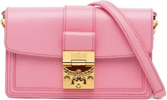 MCM Pre-owned Leather crossbody-bags Roze Dames