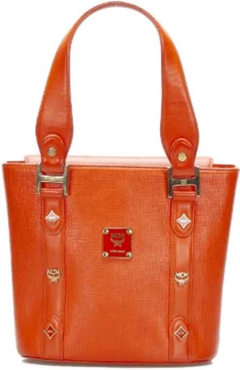 MCM Pre-owned Leather handbags Oranje Dames