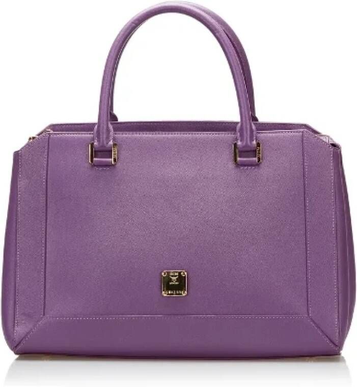 MCM Pre-owned Leather handbags Paars Dames