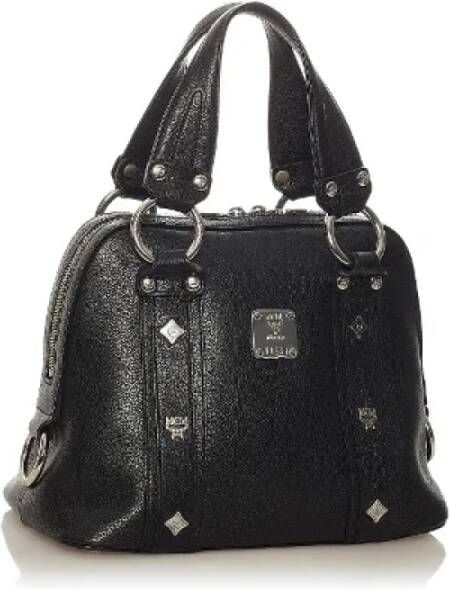 MCM Pre-owned Leather handbags Zwart Dames