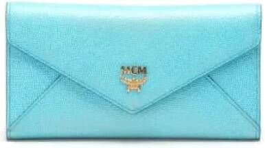 MCM Pre-owned Leather wallets Blauw Dames