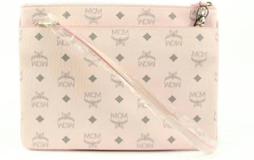 MCM Pre-owned Pre-eigendom canvas crossbody-bags Roze Dames
