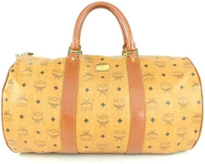 MCM Pre-owned Pre-eigendom canvas reiszakjes Yellow Dames