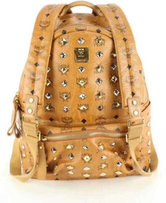 MCM Pre-owned Pre-eigendom canvas-rugzakken Oranje Dames