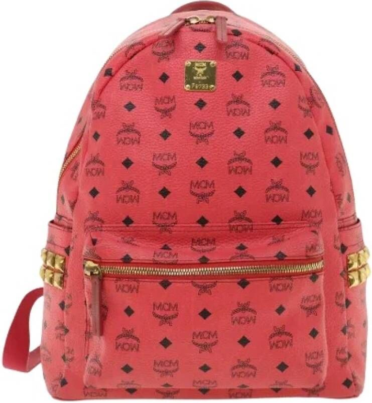 MCM Pre-owned Pre-eigendom canvas-rugzakken Roze Dames
