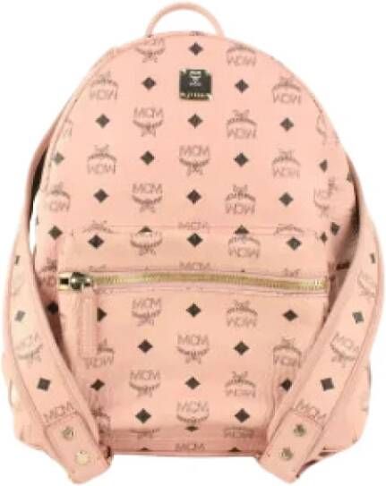 MCM Pre-owned Pre-eigendom canvas-rugzakken Roze Dames