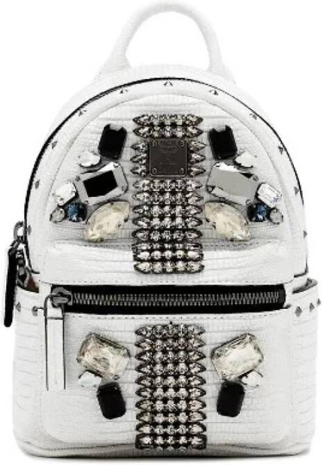 MCM Pre-owned Pre-eigendom canvas-rugzakken White Dames