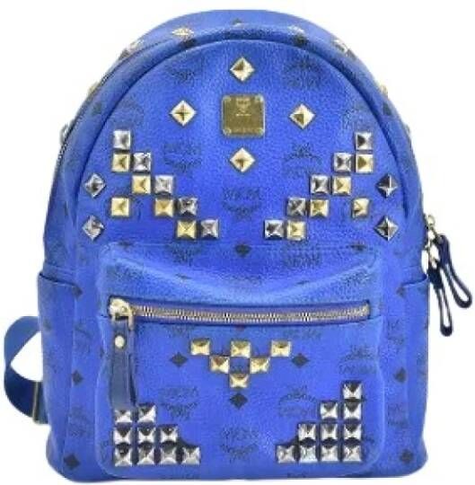 MCM Pre-owned Pre-eigendom gecoate canvas-rugzakken Blauw Dames