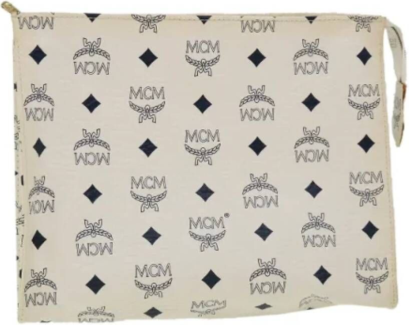 MCM Pre-owned Canvas clutches White Dames