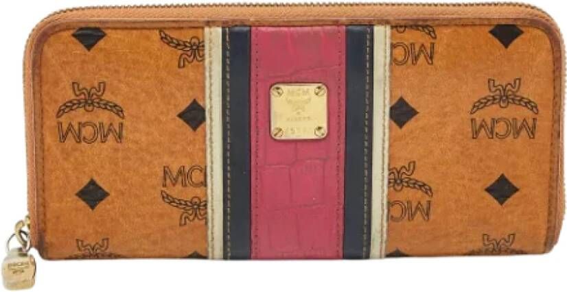 MCM Pre-owned Coated canvas wallets Oranje Dames