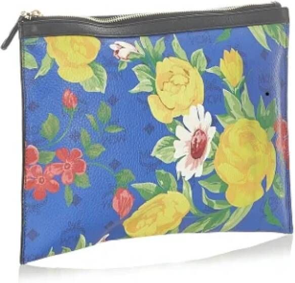 MCM Pre-owned Pre-owned Leather clutches Blauw Dames