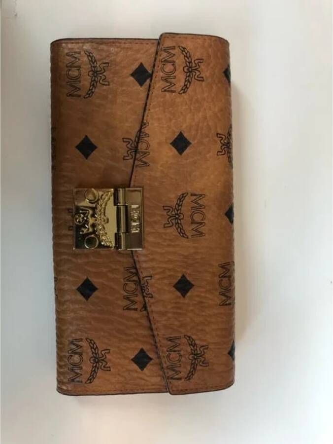 MCM Pre-owned Leather wallets Bruin Dames