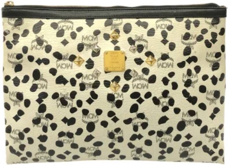 MCM Pre-owned Pre-owned Polyester clutches Wit Dames