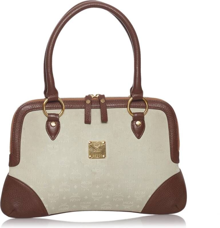 MCM Pre-owned Suede lederen handtas Bruin Dames