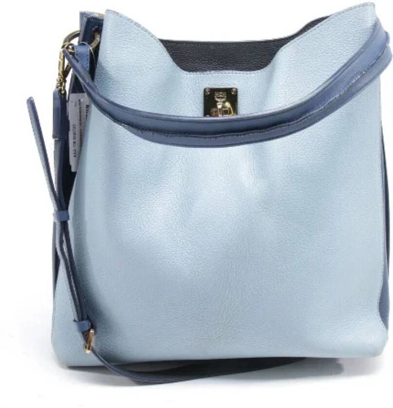 MCM Pre-owned Voldoende lederen crossbody-bags Blauw Dames