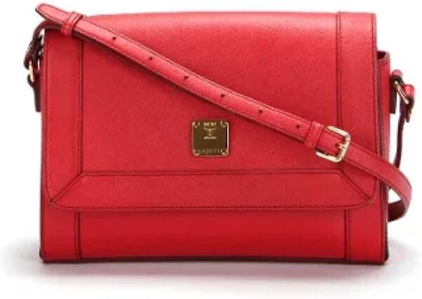 MCM Pre-owned Voldoende lederen crossbody-bags Rood Dames