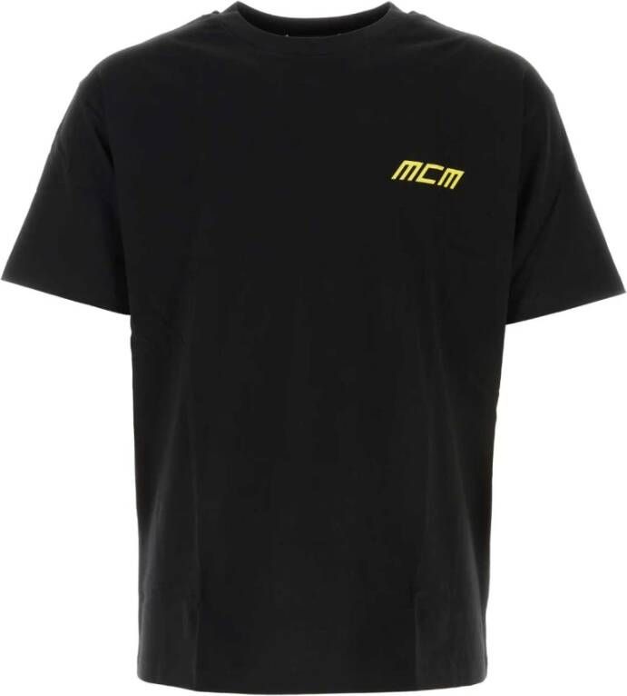 MCM Verhoog je casual garderobe met zwarte katoenen oversized T-shirt Zwart Heren