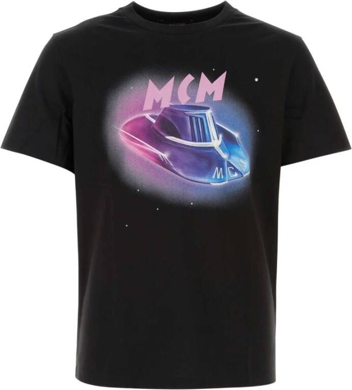 MCM Zwarte katoenen T-shirt Zwart Heren