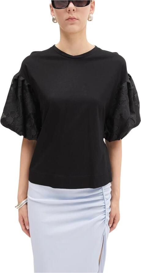 MeiMeiJ Casual katoenen T-shirt voor mannen Black Dames