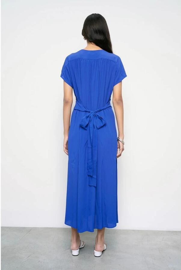MeiMeiJ V-hals Jurk Blue Dames - Foto 3