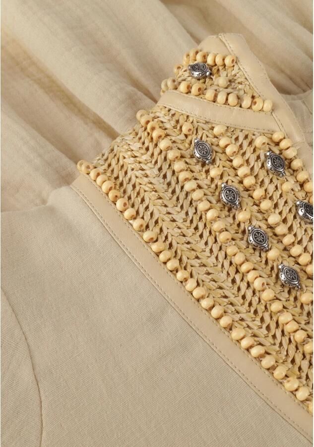 Mes Demoiselles Jurk met ruffles en gedetailleerde hals Noma naturel