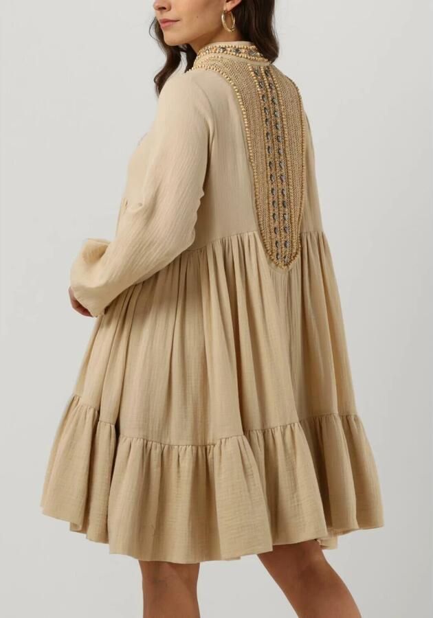 Mes Demoiselles Jurk met ruffles en gedetailleerde hals Noma naturel - Foto 2