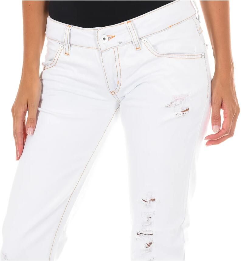 MET Gescheurde Witte Jeans White Dames