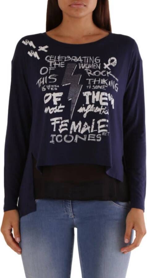 MET Blauwe Print Gebreide Kleding voor Vrouwen Blue Dames