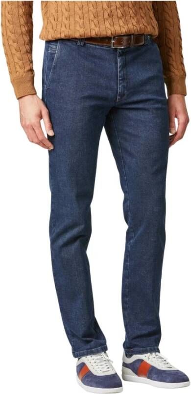 Meyer Bonn pantalon jeans Blauw Heren