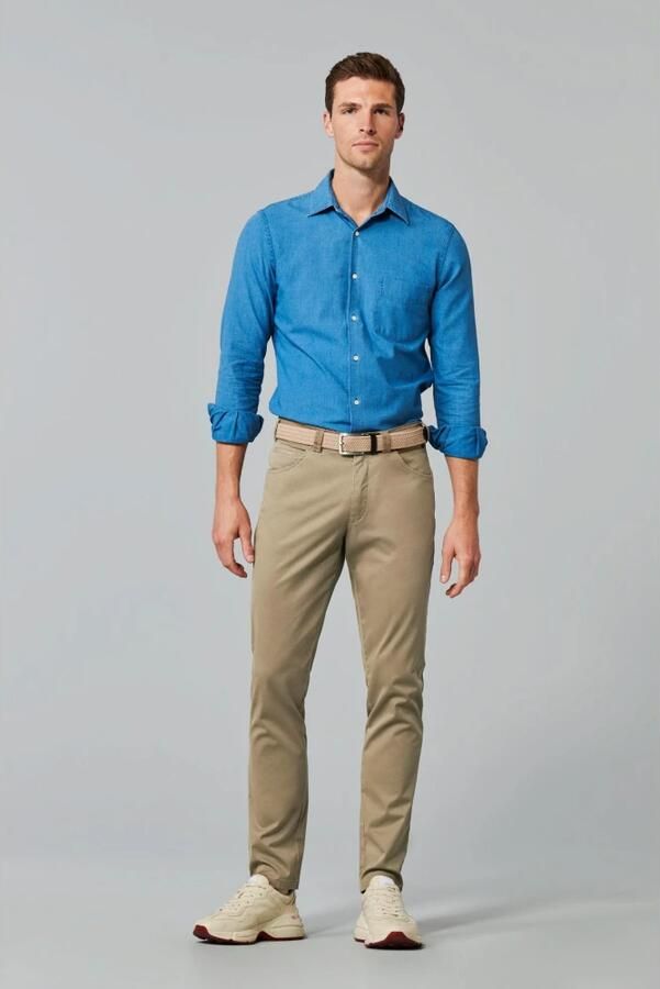 Meyer Beige Broek met Regular Fit en Hoogwaardige Afwerking Beige Heren - Foto 13