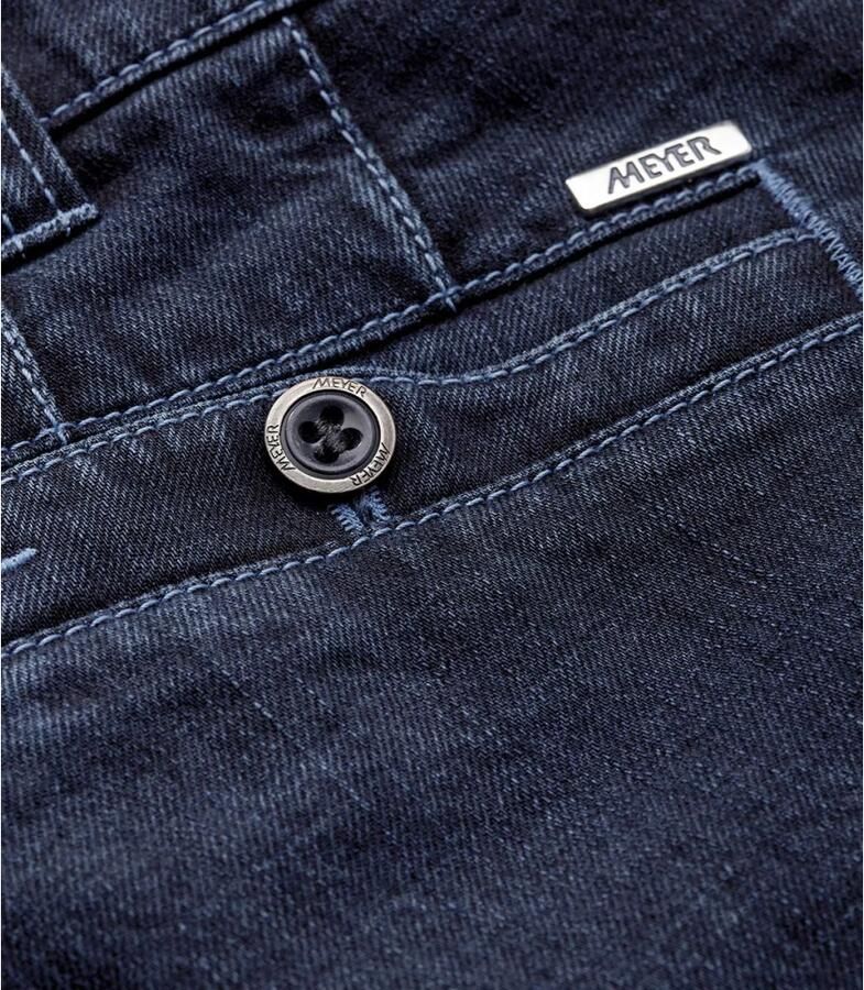 Meyer Donkerblauwe Denim 5-Pocket Jeans Blue Heren - Foto 3
