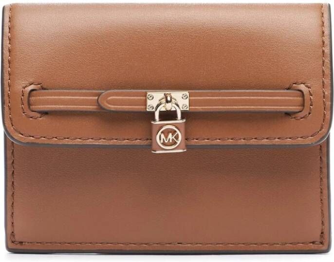 Michael Kors Stijlvolle Leren Portemonnees Kaarthouders Brown Dames