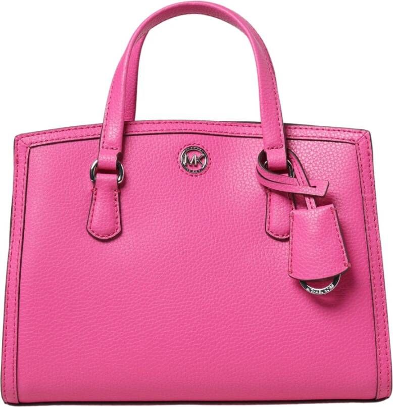 Michael Kors Fuchsia Leren Logo-Plaque Tas Pink Dames