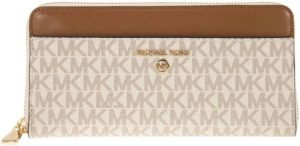 Michael Kors Continental wallet with printed canvas Beige Dames