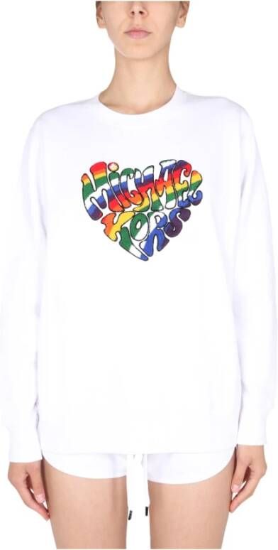 Michael Kors Crew Neck Sweatshirt met Pride Heart Logo Wit Dames