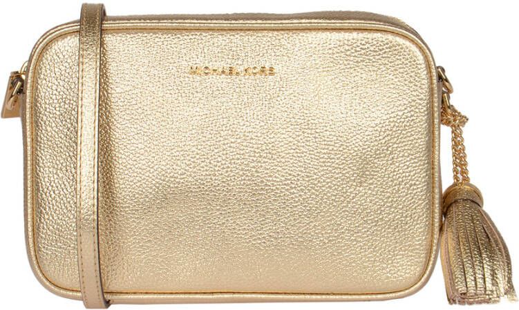 Michael Kors Gouden Ginny Leren Tas met Ketting en Kwast Beige Dames - Foto 12