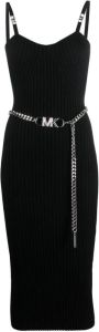 Michael Kors Eco Bustier Midi -jurk Zwart Dames