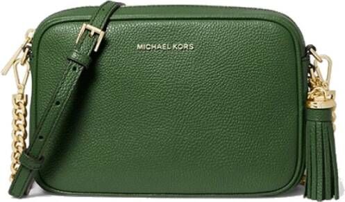 Michael Kors Groene Ginny Crossbody Tas met Gouden Hardware Green Dames
