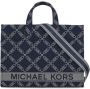 Michael Kors Navy Multi Canvas Tote Tas Blue Dames - Thumbnail 1
