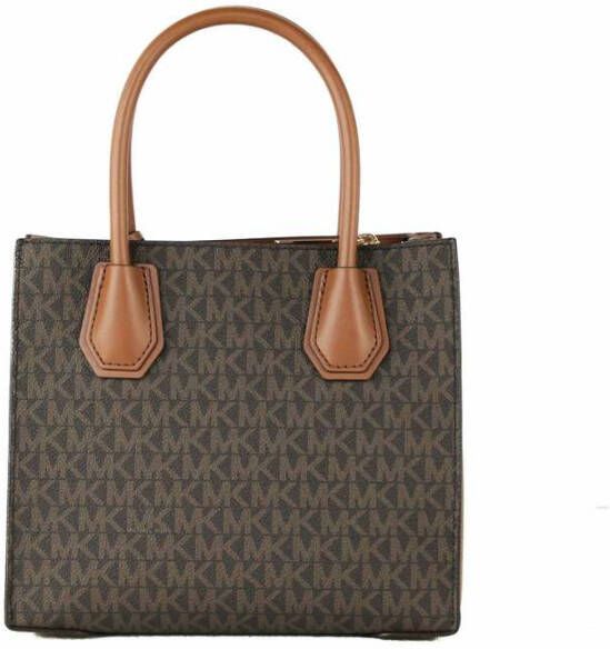 Michael Kors Studded Leren Schoudertas Brown Dames