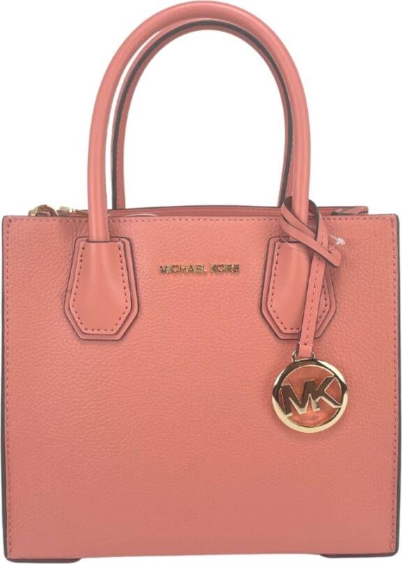 Michael Kors Medium Sherbet Pebble Messenger Crossbody Tas Orange Dames