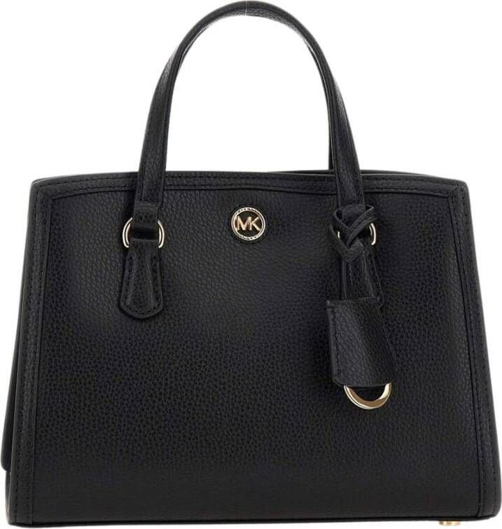Michael Kors Casual Zwarte Leren Messenger Schoudertas Black Dames