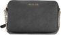 Michael Kors East West Saffiano Lederen Crossbody Tas Black Dames - Thumbnail 1